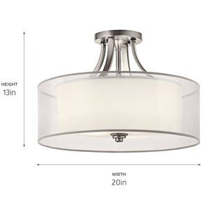 Kichler Lighting Lacey Collection 4-light Antique Pewter Semi-Flush Mount